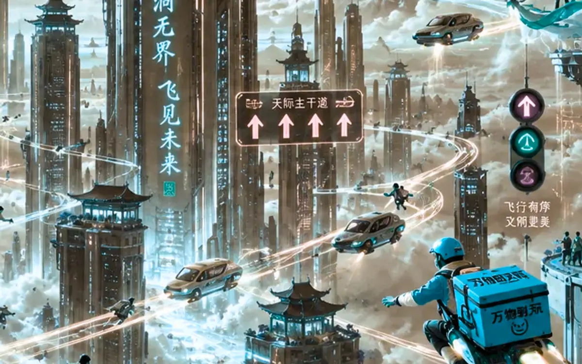 天空快递概念视觉